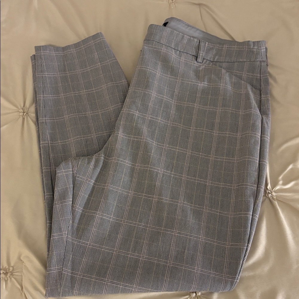 Express Women's Gray Plaid Trousers